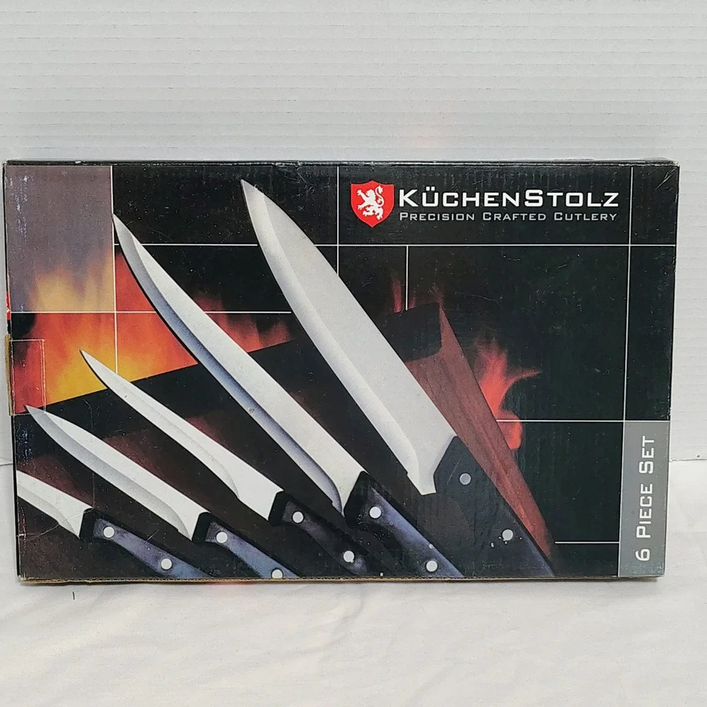 Kuchenstolz 6 Piece Precision Crafted Cutlery Set Plus Cutting Board Sharpener
